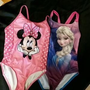 2 Disney girls medium swimsuits